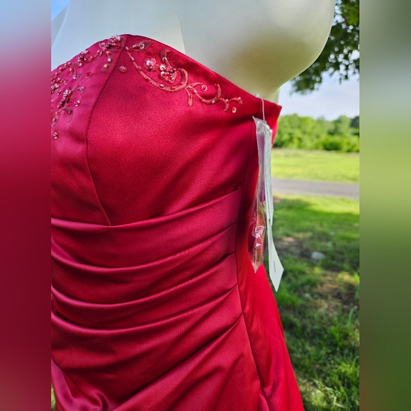 David's Bridal Apple Red Gown - Picture 3 of 14